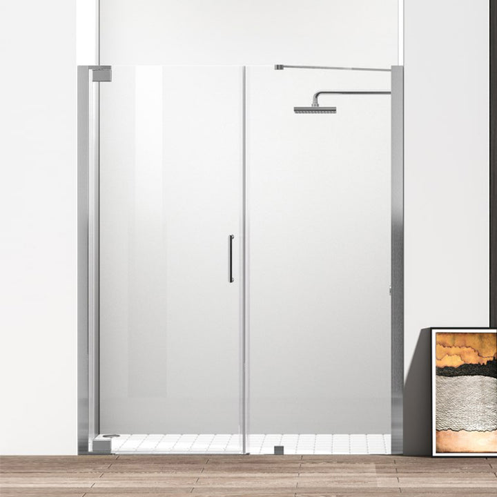Semi-Frameless Hinged Shower Door 60 X 72 Brushed Nickel Brushed Nickel Finish - KITCHEN & BATH by Joshua Marshal