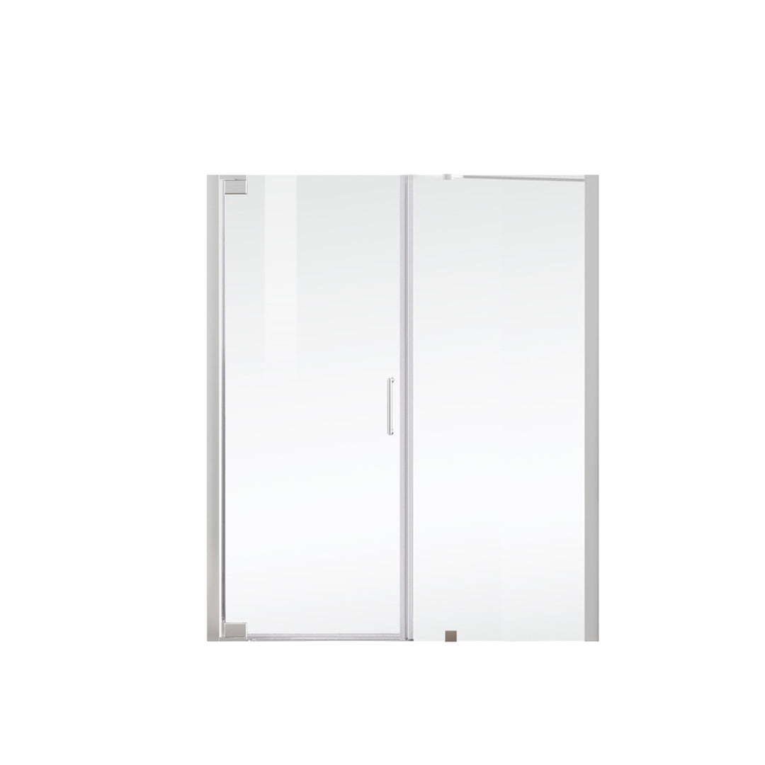 Semi-Frameless Hinged Shower Door 60 X 72 Polished Chrome - View 3 - Joshua Marshal
