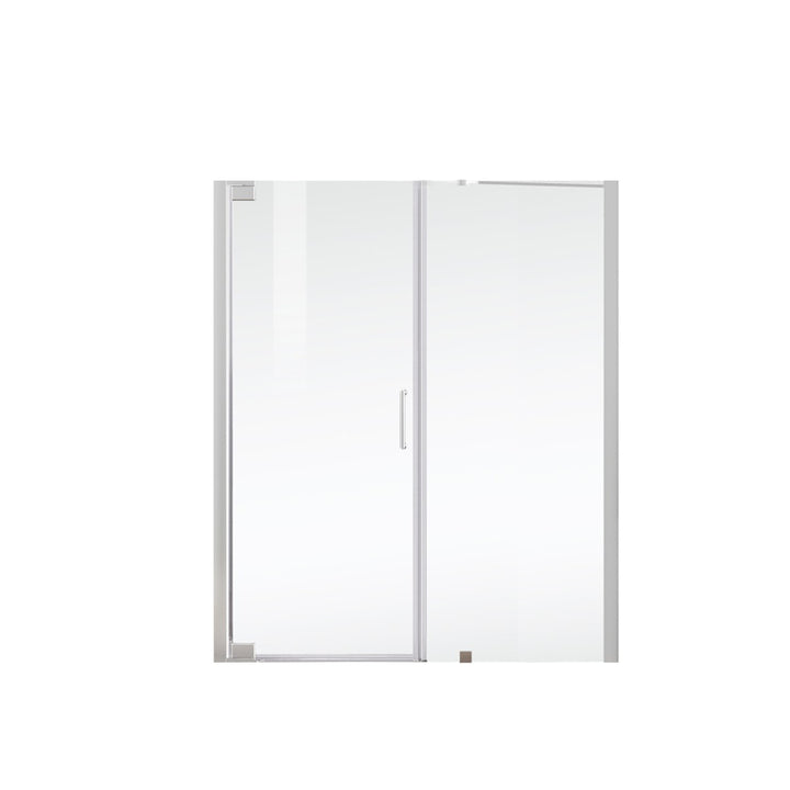 Semi-Frameless Hinged Shower Door 60 X 72 Polished Chrome - View 3 - Joshua Marshal