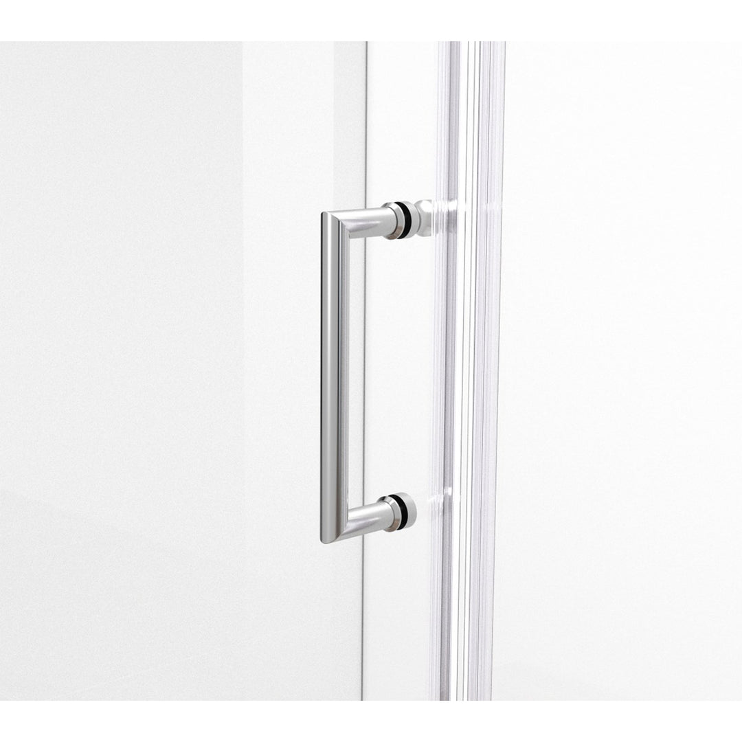 Semi-Frameless Hinged Shower Door 60 X 72 Polished Chrome - View 4 - Joshua Marshal