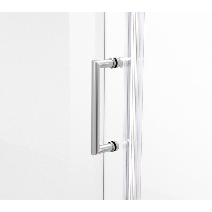 Semi-Frameless Hinged Shower Door 60 X 72 Polished Chrome - View 4 - Joshua Marshal