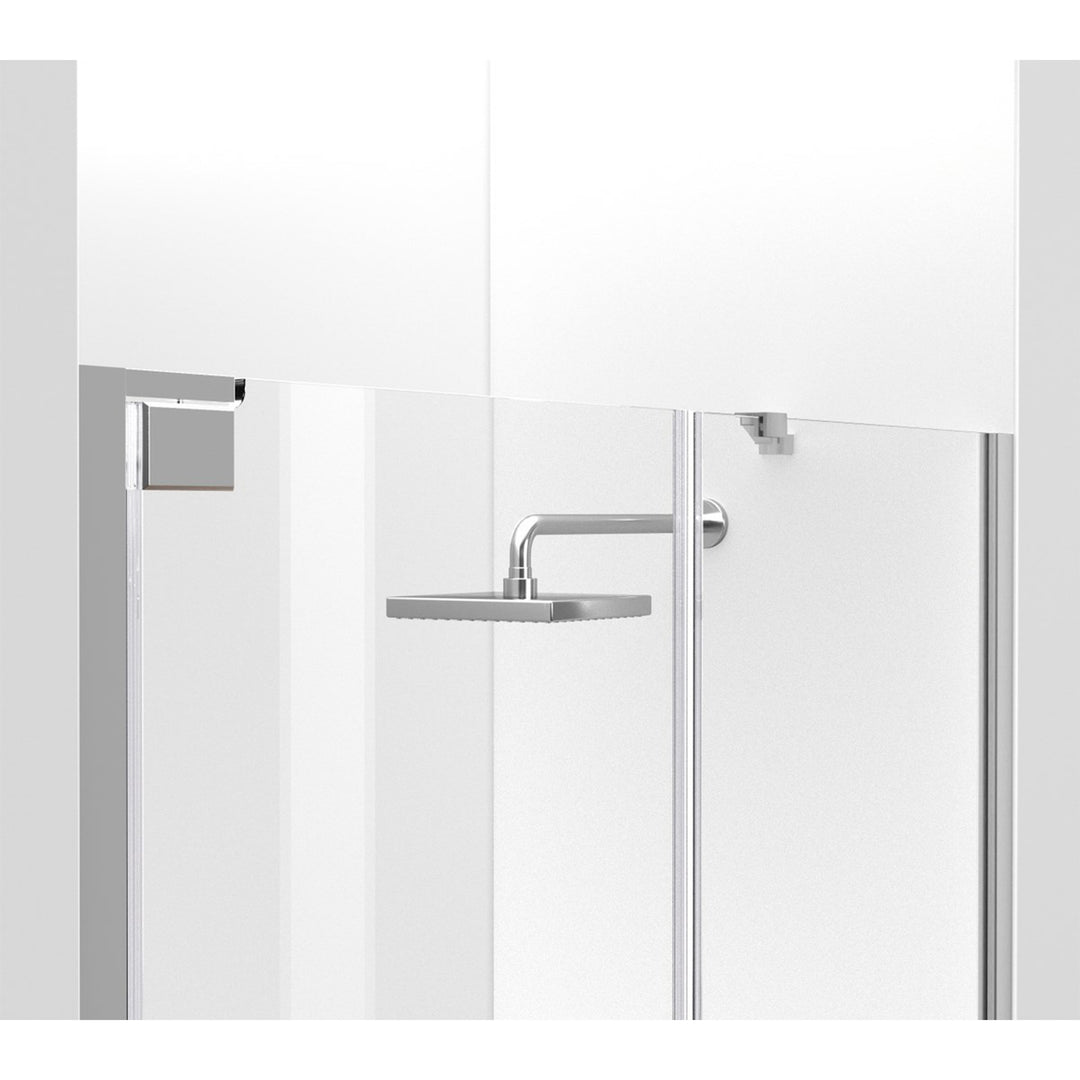 Semi-Frameless Hinged Shower Door 60 X 72 Polished Chrome - View 5 - Joshua Marshal