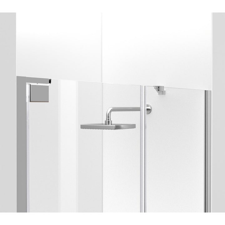 Semi-Frameless Hinged Shower Door 60 X 72 Polished Chrome - View 5 - Joshua Marshal