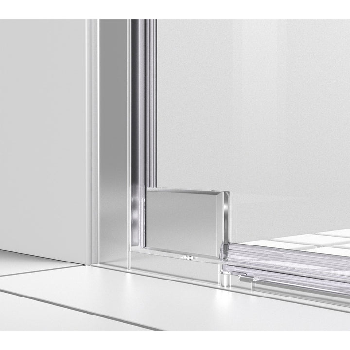 Semi-Frameless Hinged Shower Door 60 X 72 Polished Chrome - View 6 - Joshua Marshal