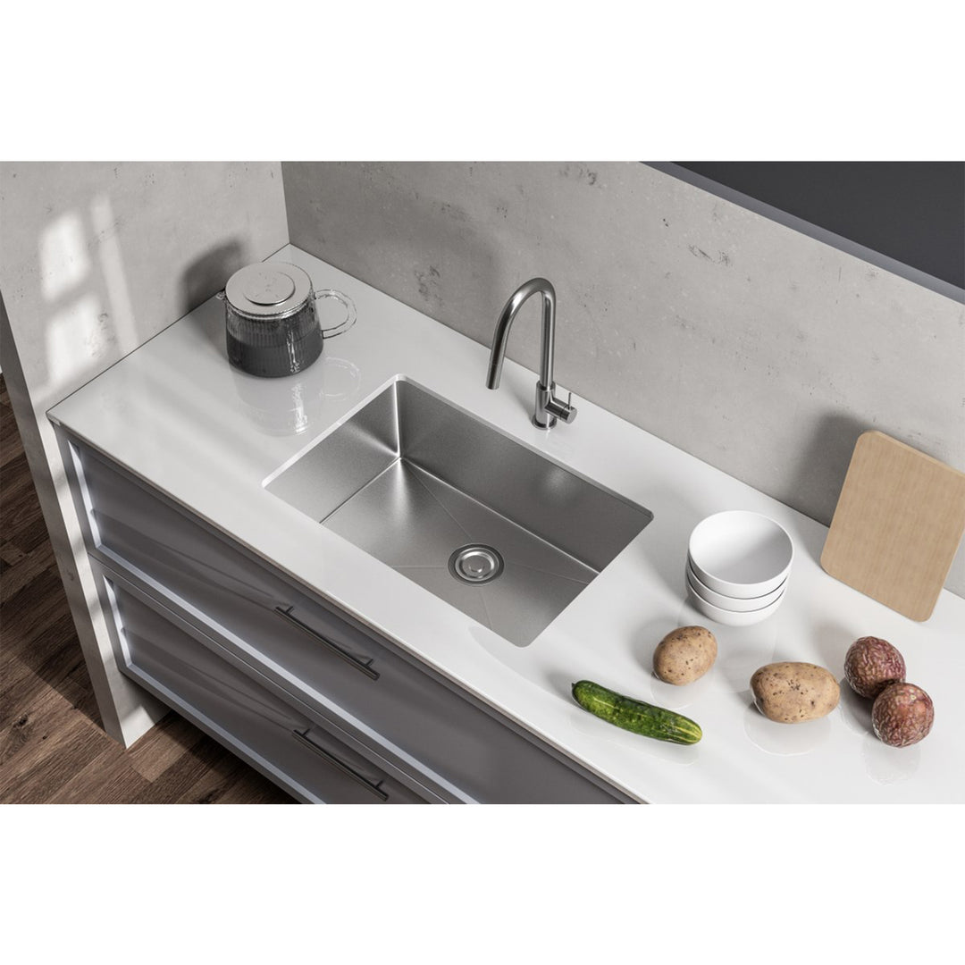 Stainless Steel Undermount Kitchen Sink L27''X W18'' X H10in. - View 2 - Joshua Marshal