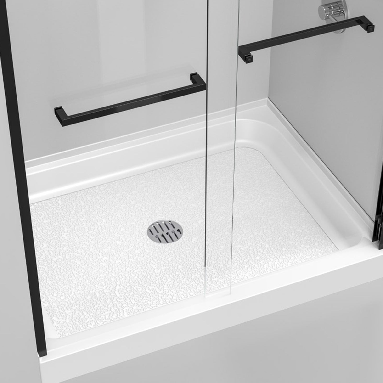 48X36 Inch Single Threshold Shower Tray Center Drain In Glossy White Glossy White Finish - KITCHEN & BATH by Joshua Marshal