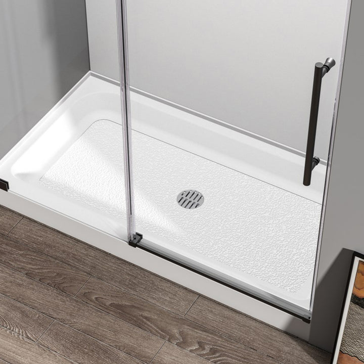 60X32 Inch Single Threshold Shower Tray Center Drain In Glossy White Glossy White Finish - KITCHEN & BATH by Joshua Marshal