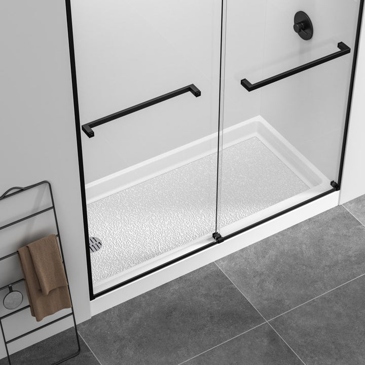 60X30 Inch Single Threshold Shower Tray Left Drain In Glossy White Glossy White Finish - KITCHEN & BATH by Joshua Marshal