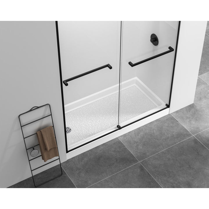60X30 Inch Single Threshold Shower Tray Left Drain In Glossy White - View 2 - Joshua Marshal