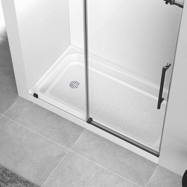 60X32 Inch Single Threshold Shower Tray Left Drain In Glossy White Glossy White Finish - KITCHEN & BATH by Joshua Marshal