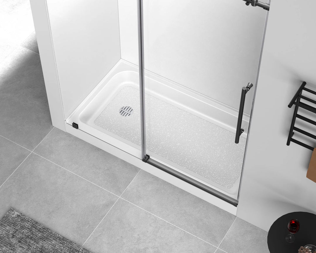 60X32 Inch Single Threshold Shower Tray Left Drain In Glossy White - View 2 - Joshua Marshal