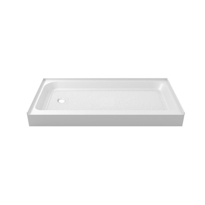 60X32 Inch Single Threshold Shower Tray Left Drain In Glossy White - View 4 - Joshua Marshal