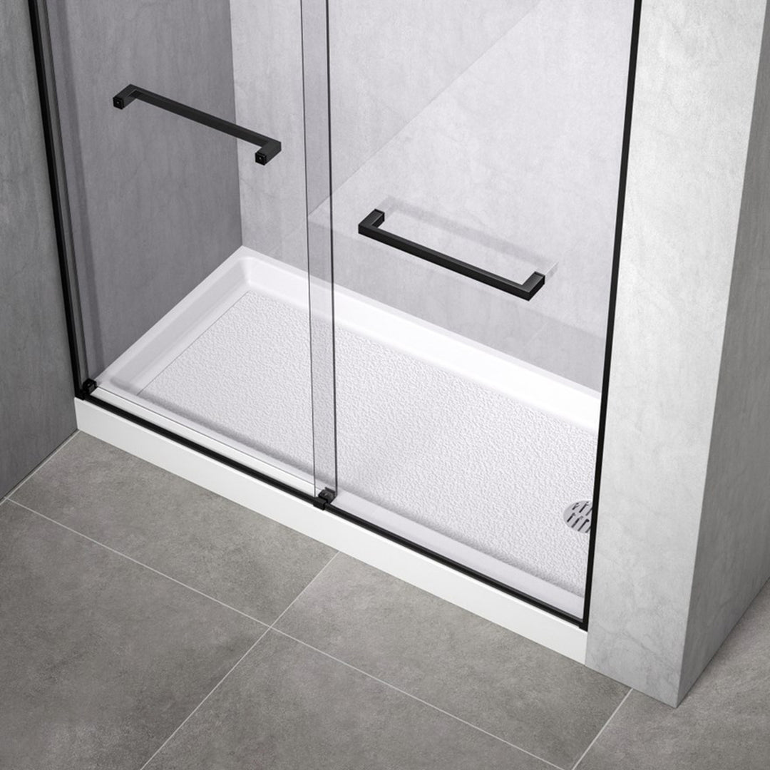 60X30 Inch Single Threshold Shower Tray Right Drain In Glossy White Glossy White Finish - KITCHEN & BATH by Joshua Marshal