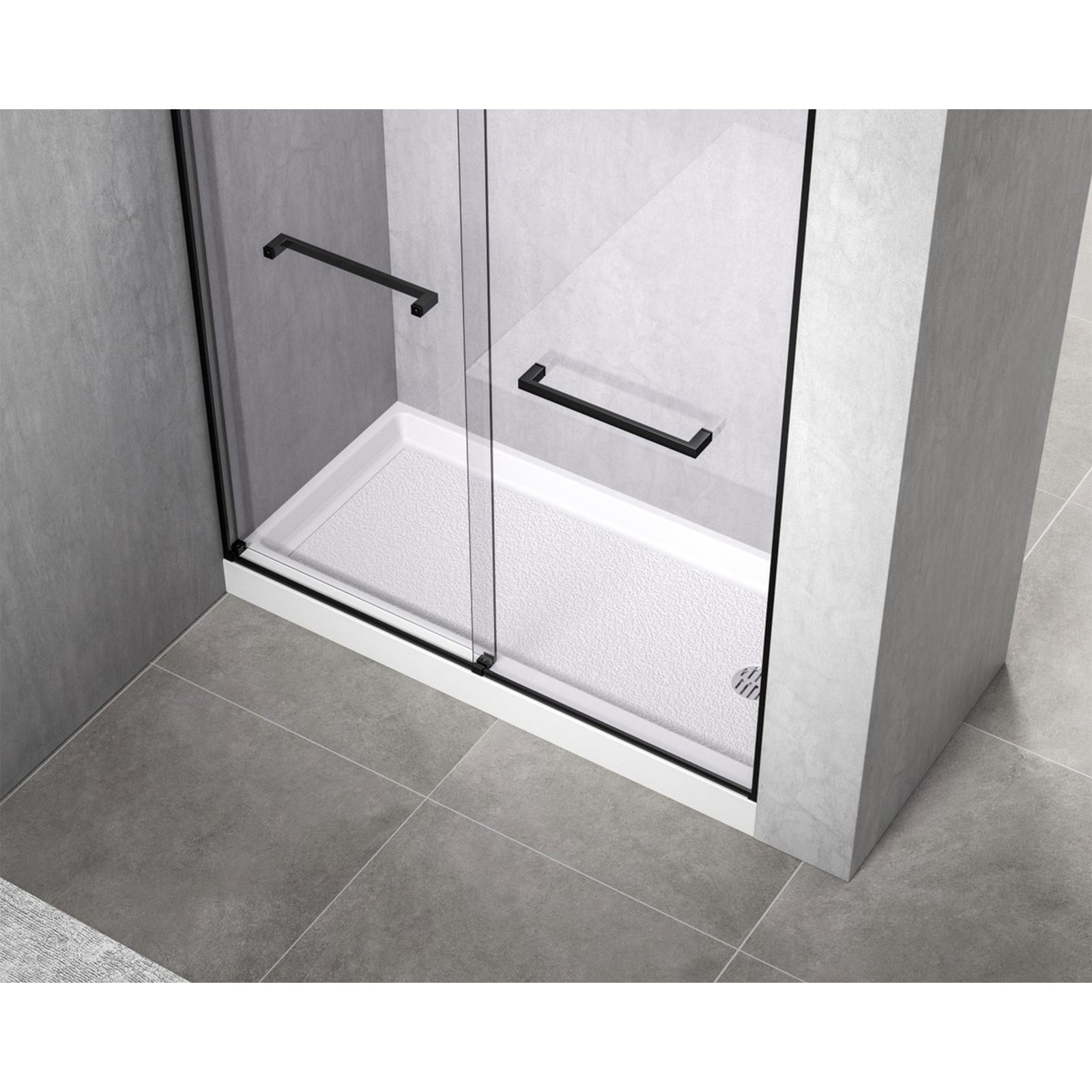 60X30 Inch Single Threshold Shower Tray Right Drain In Glossy White - View 2 - Joshua Marshal