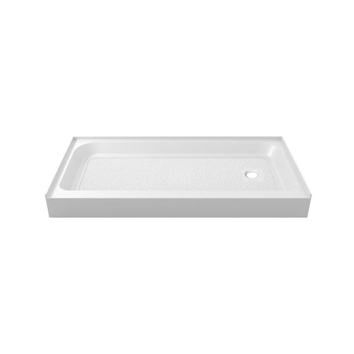 60X32 Inch Single Threshold Shower Tray Right Drain In Glossy White - View 4 - Joshua Marshal