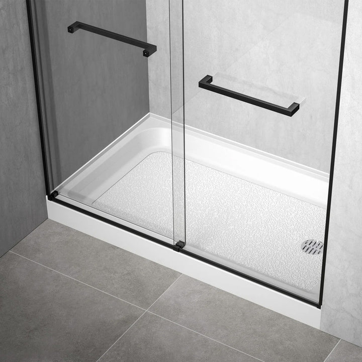 60X36 Inch Single Threshold Shower Tray Right Drain In Glossy White Glossy White Finish - KITCHEN & BATH by Joshua Marshal