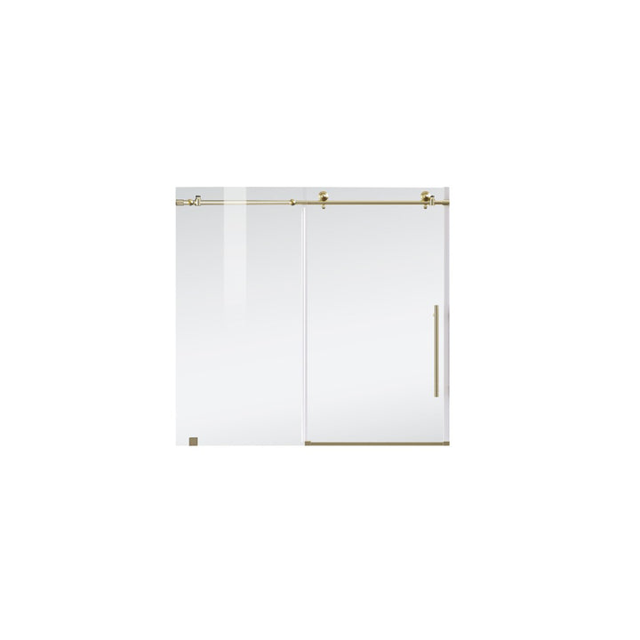 Frameless Tub Door 60 X 60 Brushed Gold - View 3 - Joshua Marshal