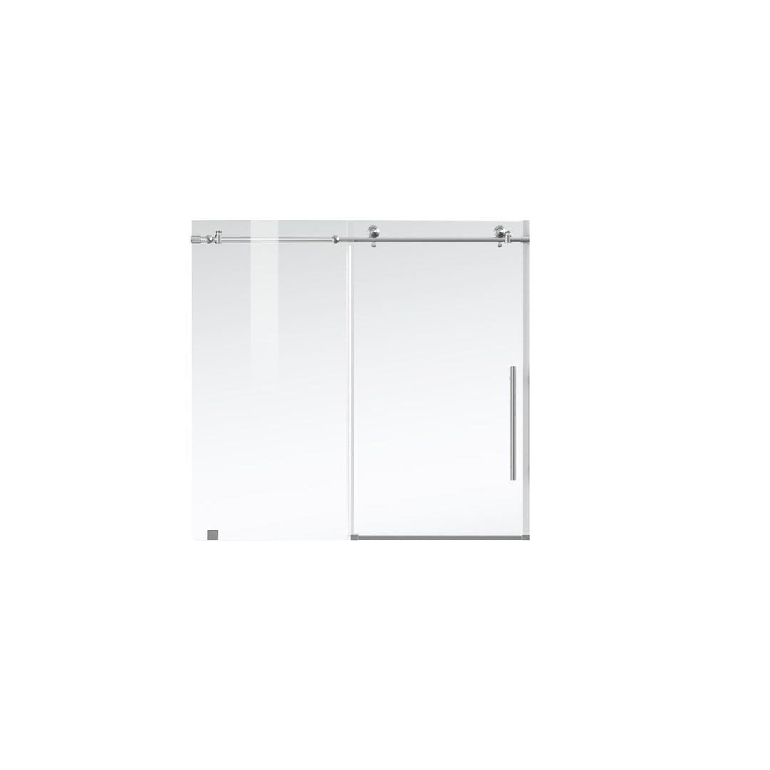 Frameless Tub Door 60 X 60 Brushed Nickel - View 3 - Joshua Marshal