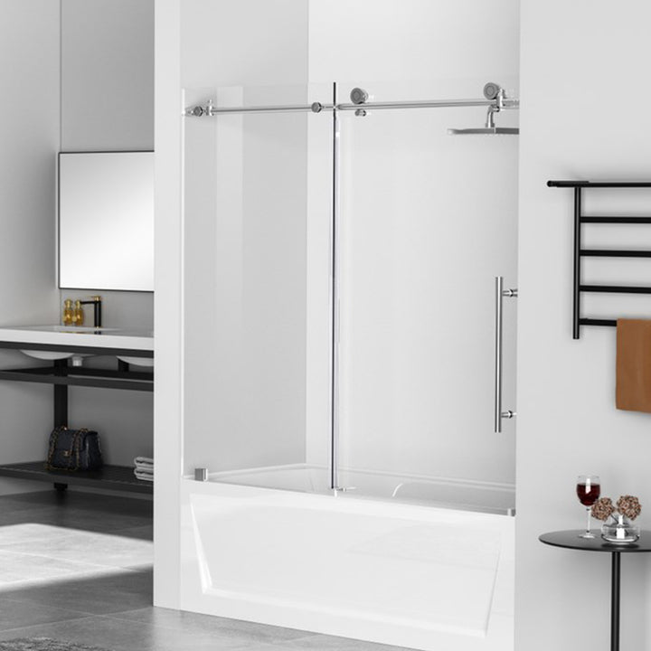 Frameless Tub Door 60 X 60 Polished Chrome Polished Chrome Finish - KITCHEN & BATH by Joshua Marshal