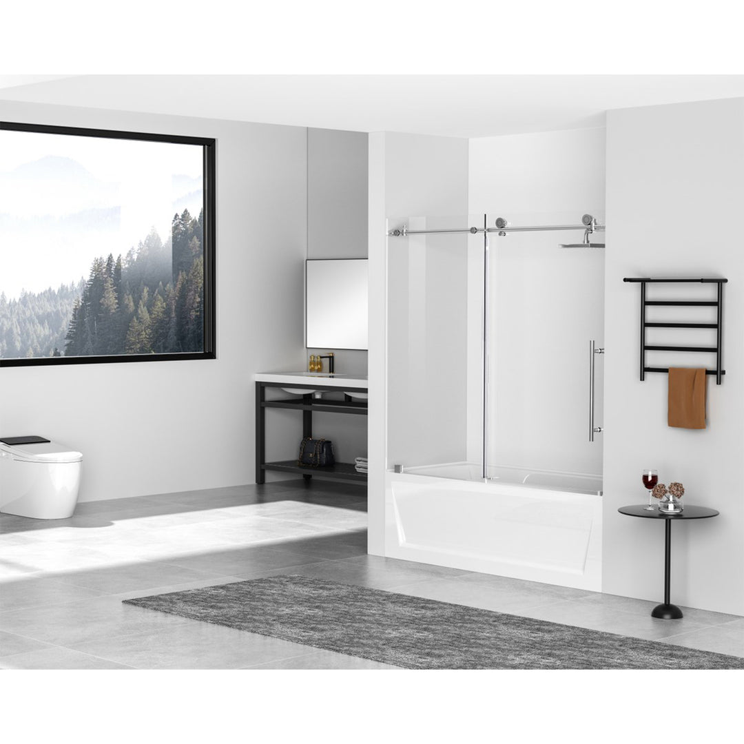 Frameless Tub Door 60 X 60 Polished Chrome - View 2 - Joshua Marshal
