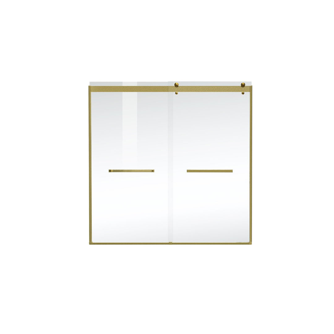 Frameless Tub Door 60 X 60 Brushed Gold - View 3 - Joshua Marshal