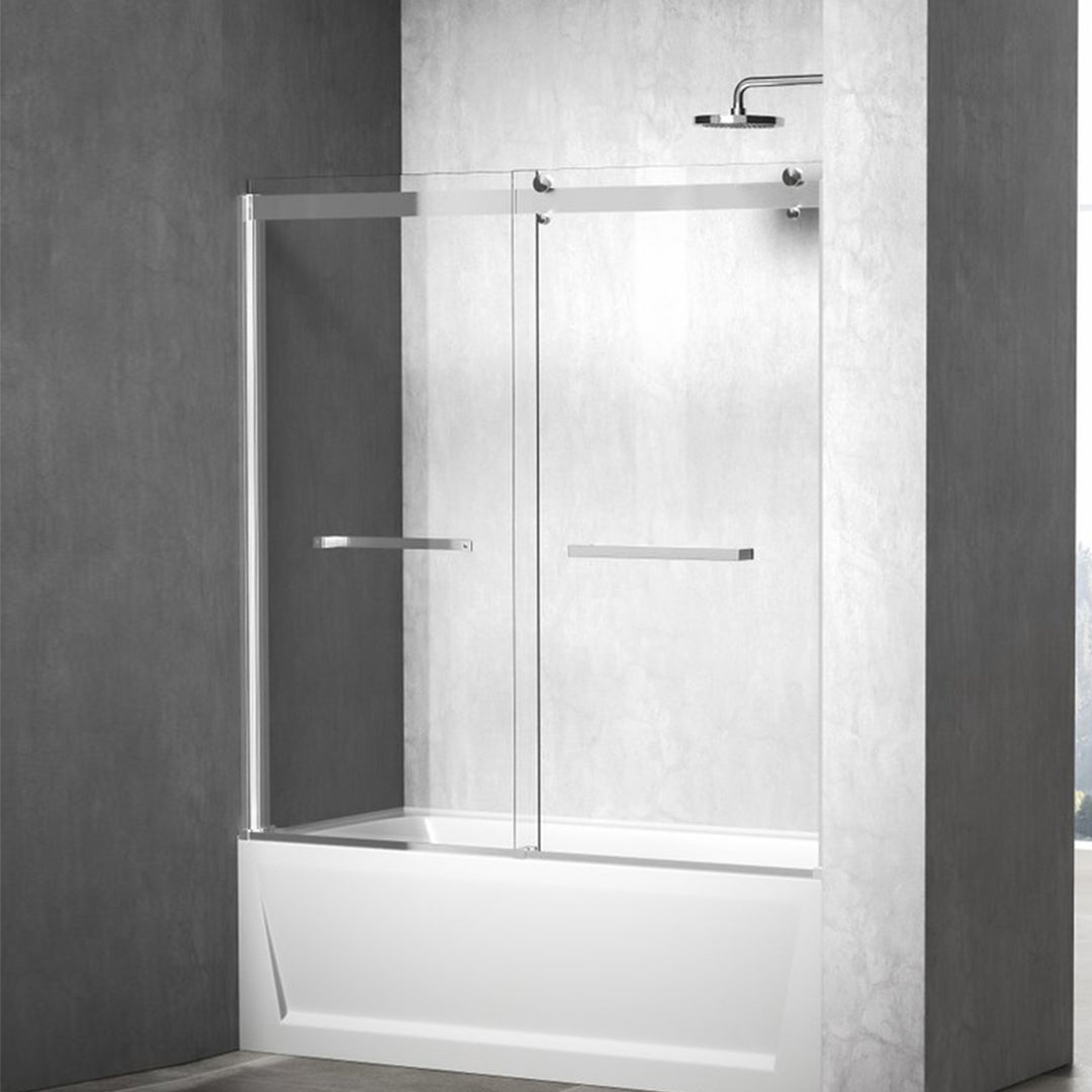 Frameless Tub Door 60 X 60 Brushed Nickel Brushed Nickel Finish - KITCHEN & BATH by Joshua Marshal