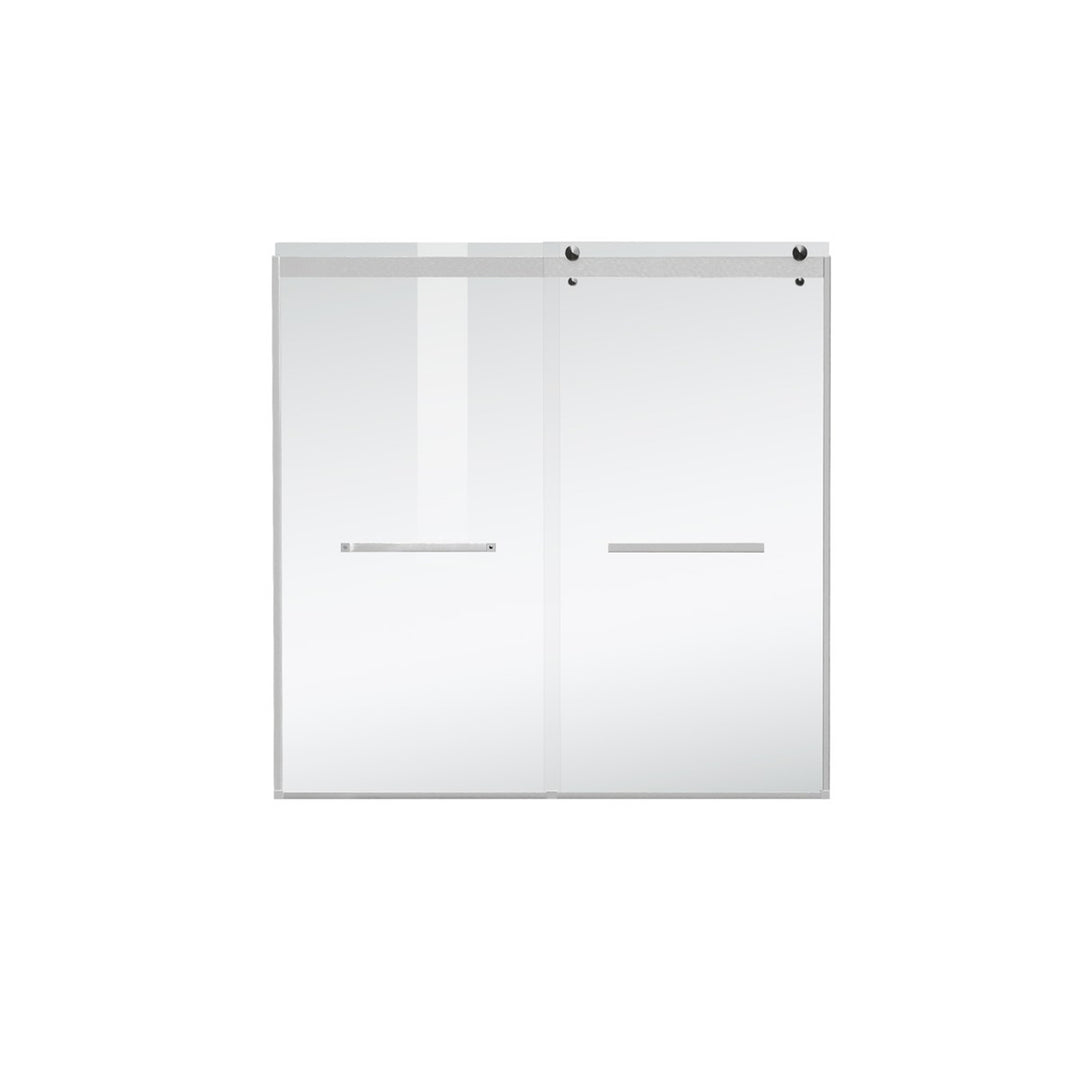 Frameless Tub Door 60 X 60 Brushed Nickel - View 3 - Joshua Marshal