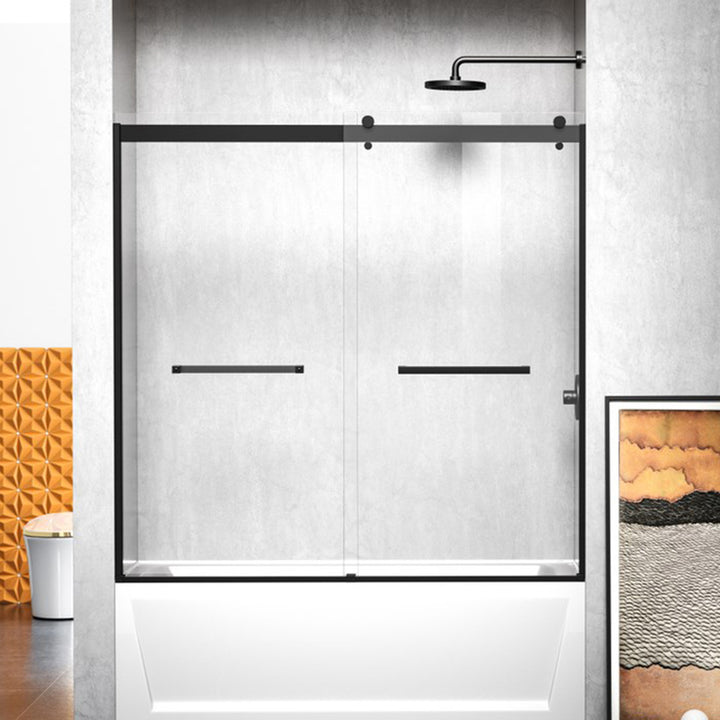 Frameless Tub Door 60 X 60 Matte Black Matte Black Finish - KITCHEN & BATH by Joshua Marshal