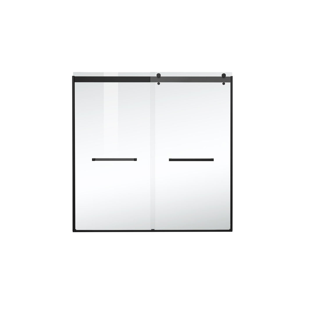 Frameless Tub Door 60 X 60 Matte Black - View 3 - Joshua Marshal