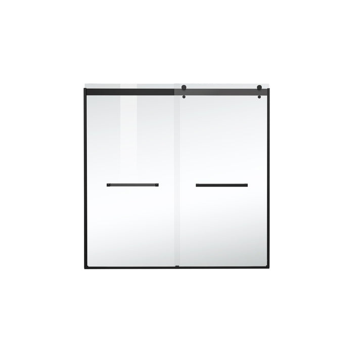 Frameless Tub Door 60 X 60 Matte Black - View 3 - Joshua Marshal