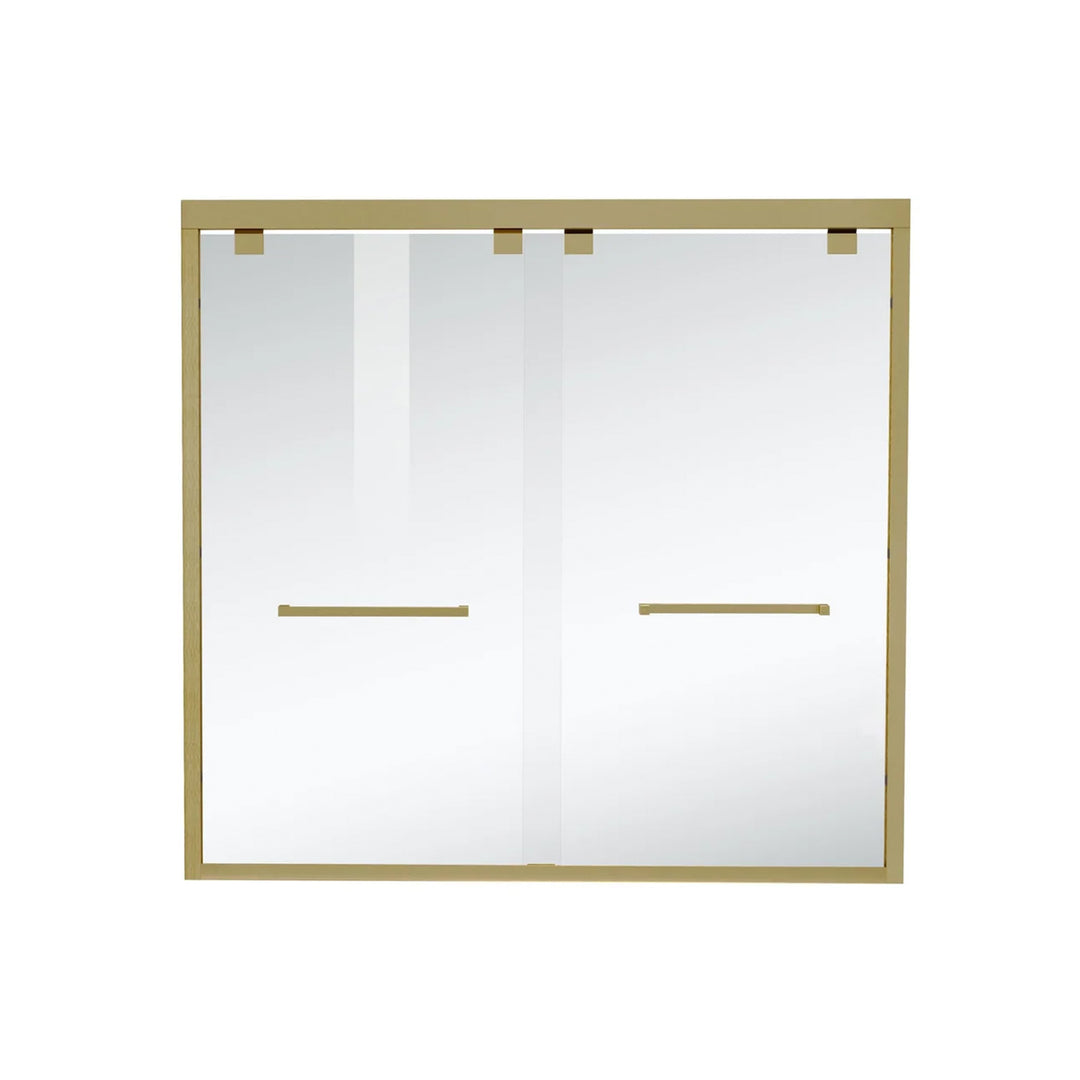 Semi-Frameless Tub Door 60 X 60 Brushed Gold