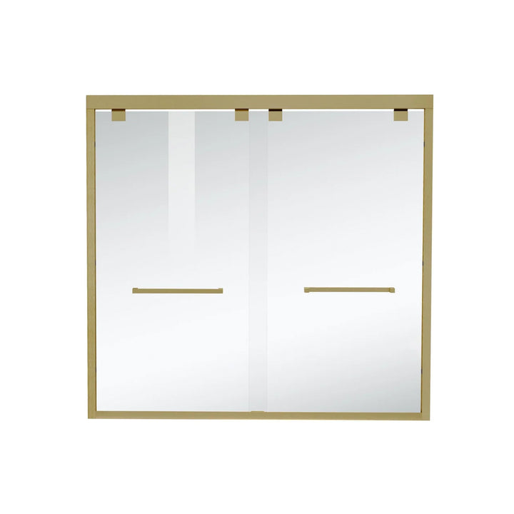 Semi-Frameless Tub Door 60 X 60 Brushed Gold