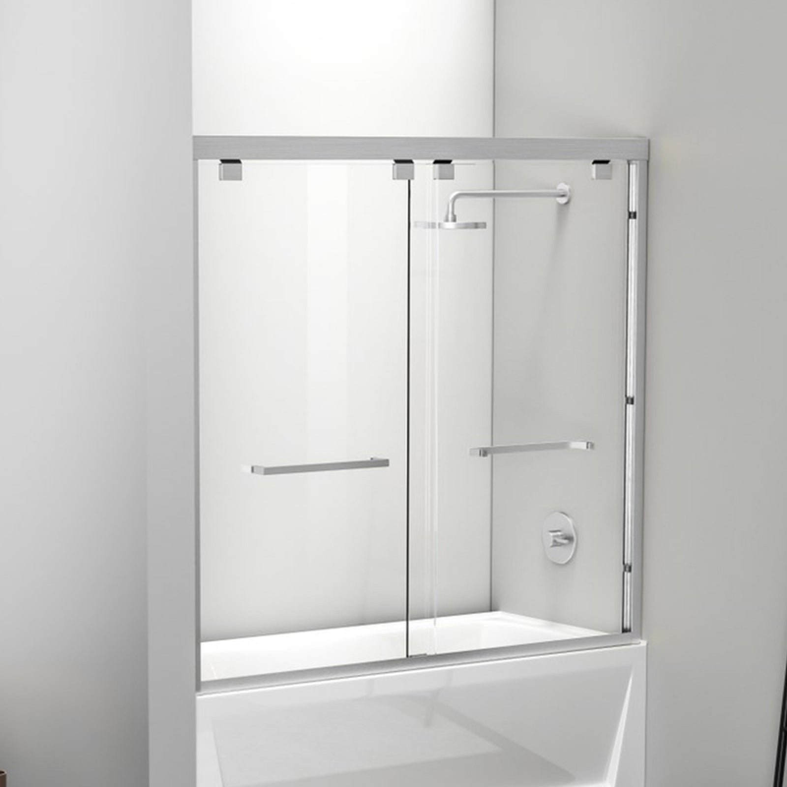 Semi-Frameless Tub Door 60 X 60 Brushed Nickel Brushed Nickel Finish - KITCHEN & BATH by Joshua Marshal