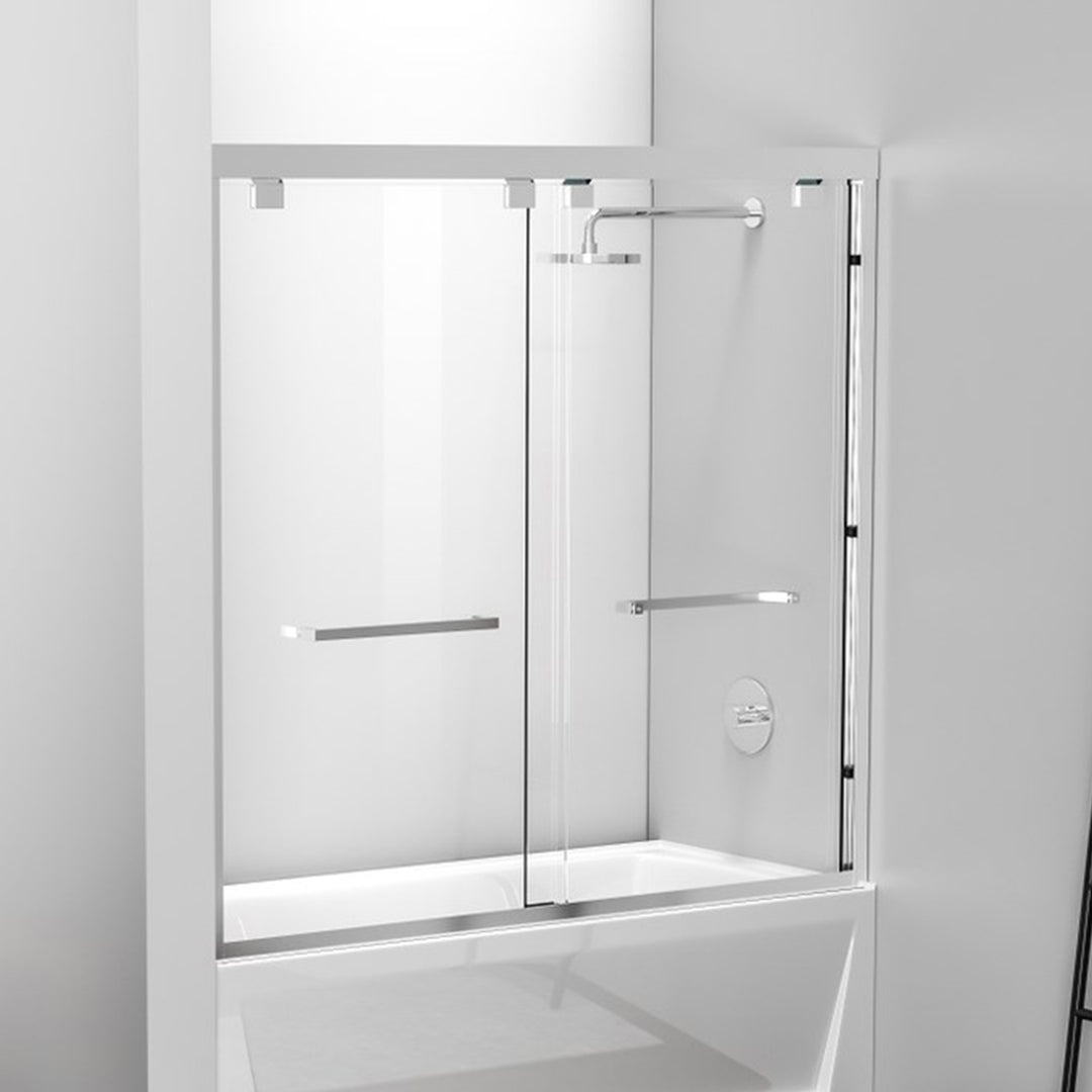 Semi-Frameless Tub Door 60 X 60 Polished Chrome Polished Chrome Finish - KITCHEN & BATH by Joshua Marshal