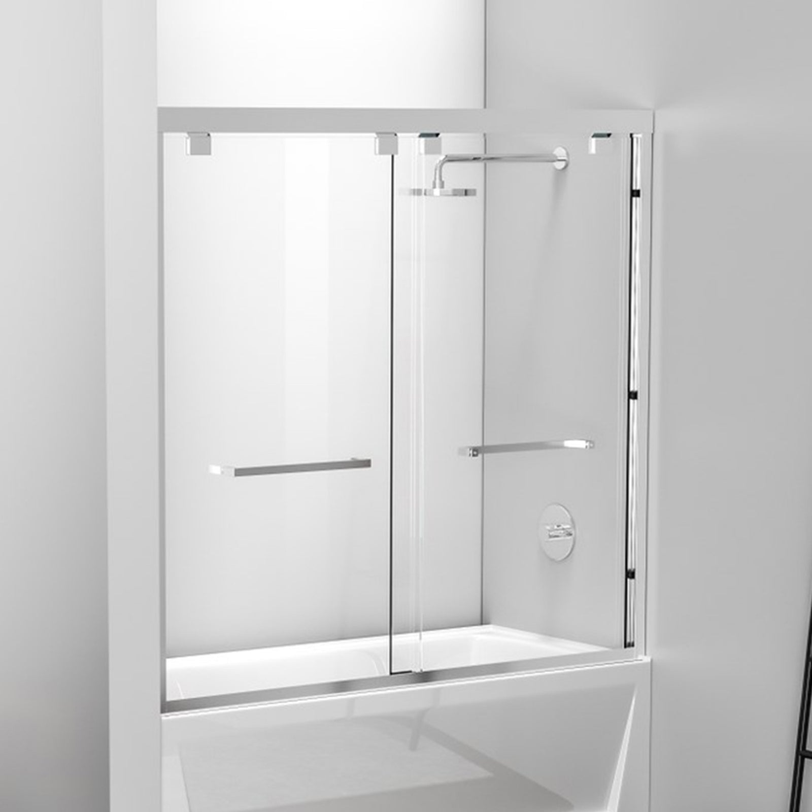 Semi-Frameless Tub Door 60 X 60 Polished Chrome Polished Chrome Finish - KITCHEN & BATH by Joshua Marshal