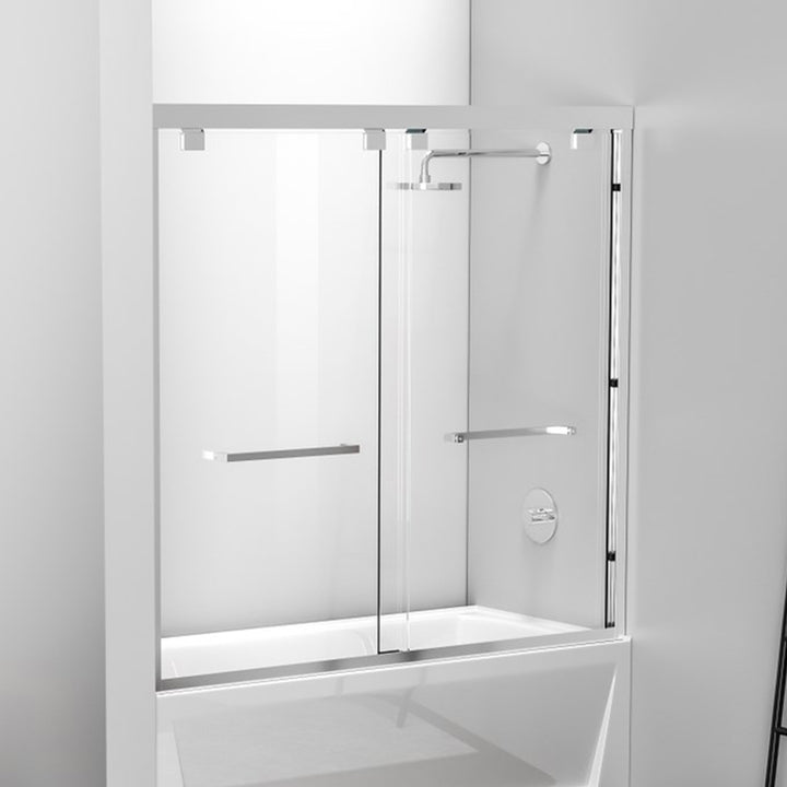 Semi-Frameless Tub Door 60 X 60 Polished Chrome Polished Chrome Finish - KITCHEN & BATH by Joshua Marshal