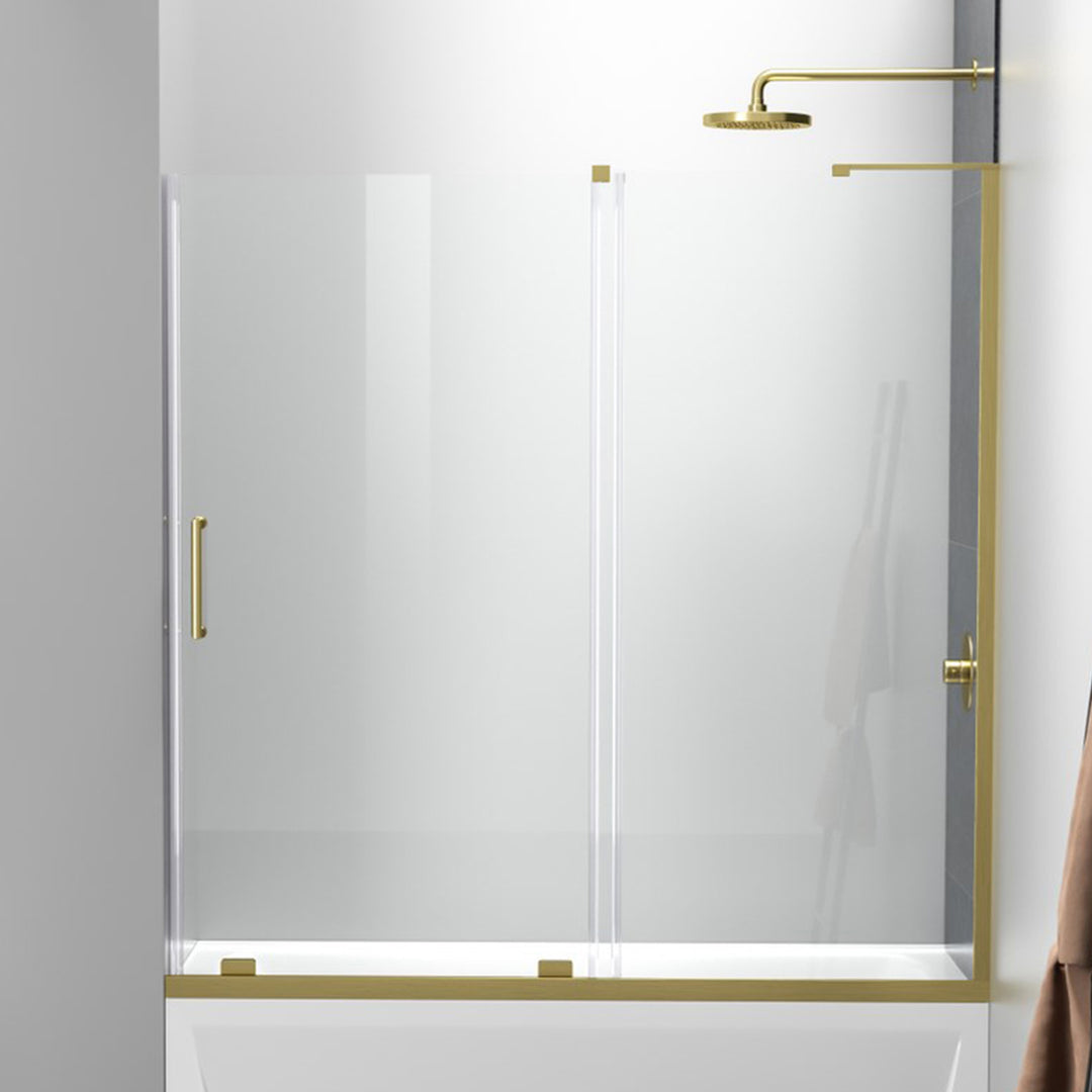 Frameless Tub Door 60 X 60 Brushed Gold Brushed Gold Finish - KITCHEN & BATH by Joshua Marshal
