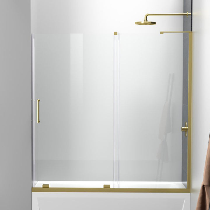 Frameless Tub Door 60 X 60 Brushed Gold Brushed Gold Finish - KITCHEN & BATH by Joshua Marshal