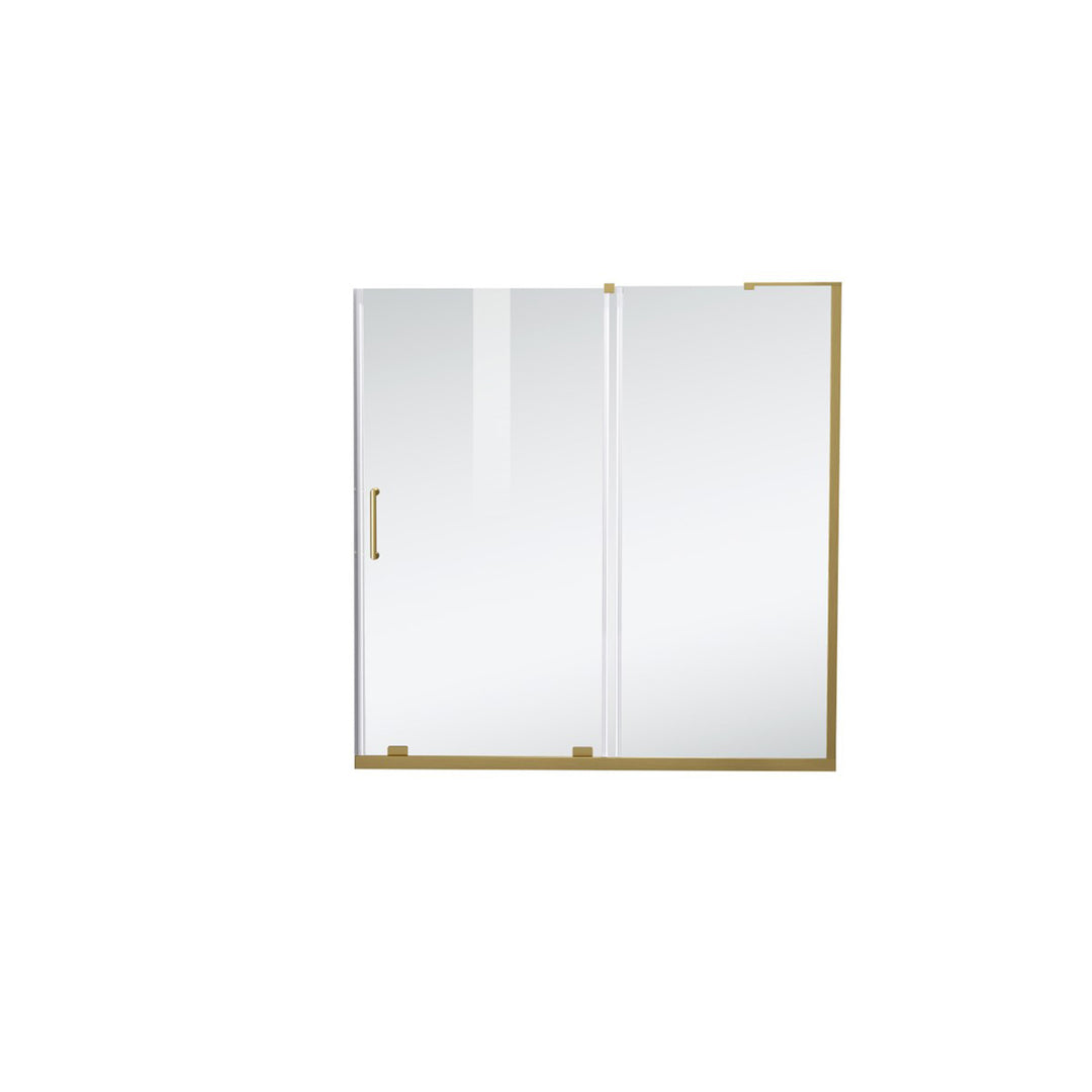 Frameless Tub Door 60 X 60 Brushed Gold - View 3 - Joshua Marshal