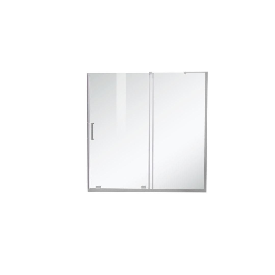 Frameless Tub Door 60 X 60 Brushed Nickel - View 3 - Joshua Marshal