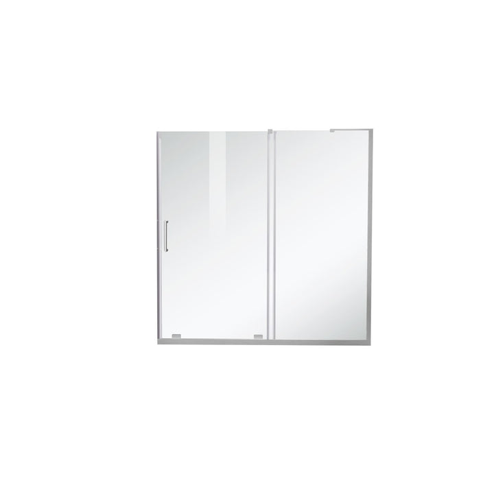 Frameless Tub Door 60 X 60 Brushed Nickel - View 3 - Joshua Marshal