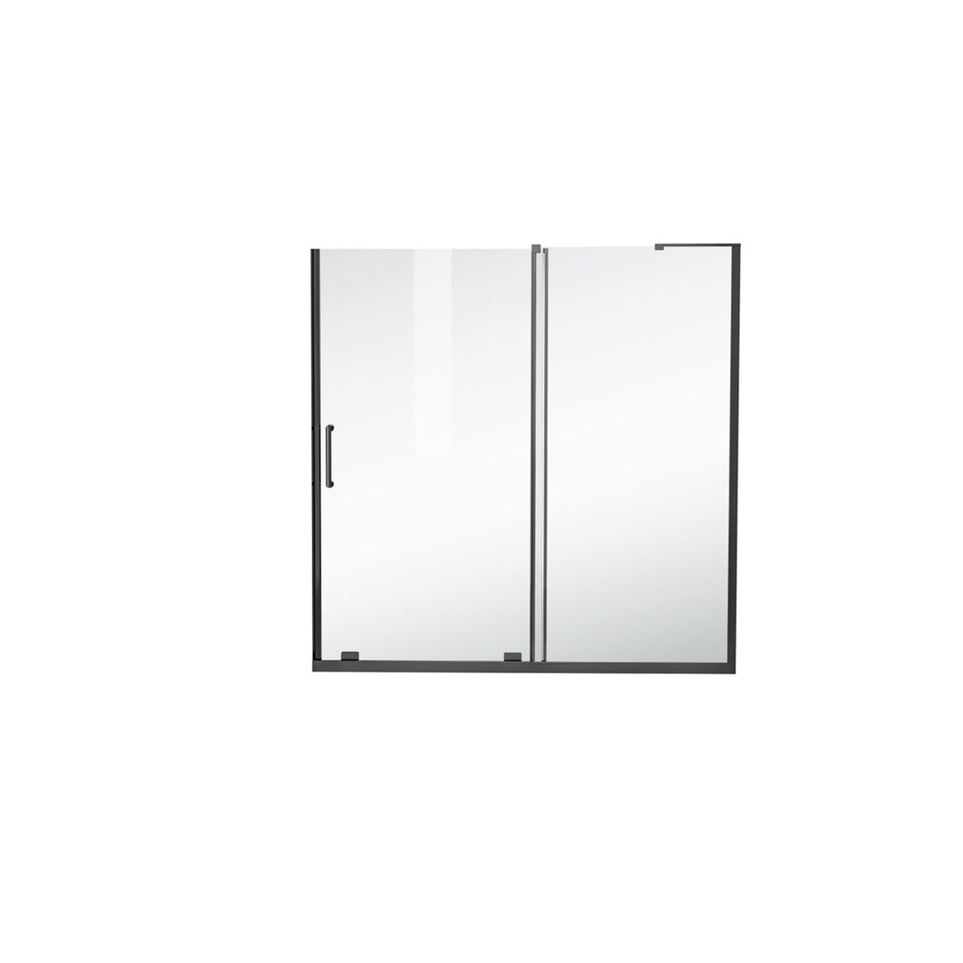 Frameless Tub Door 60 X 60 Matte Black - View 3 - Joshua Marshal