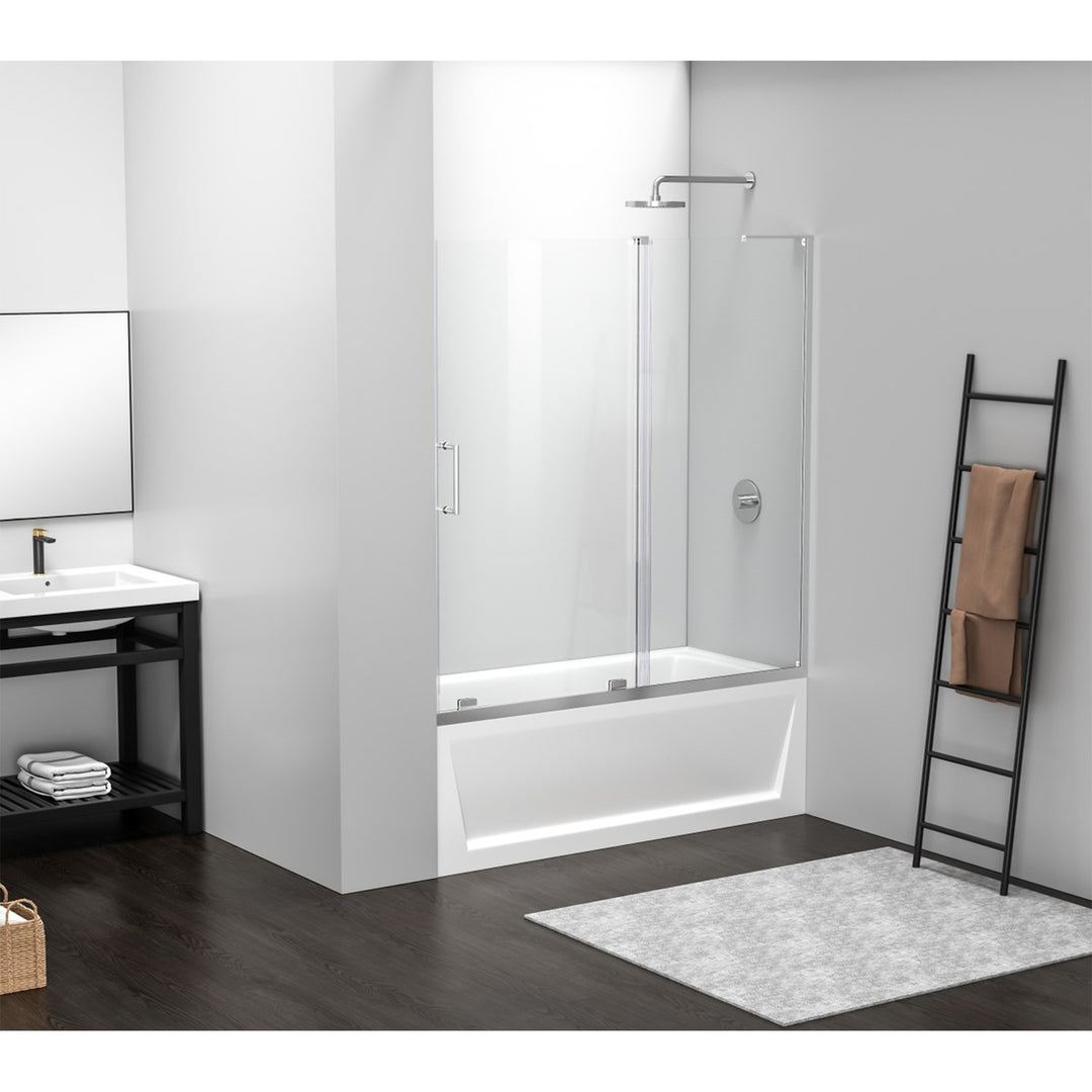 Frameless Tub Door 60 X 60 Polished Chrome - View 2 - Joshua Marshal