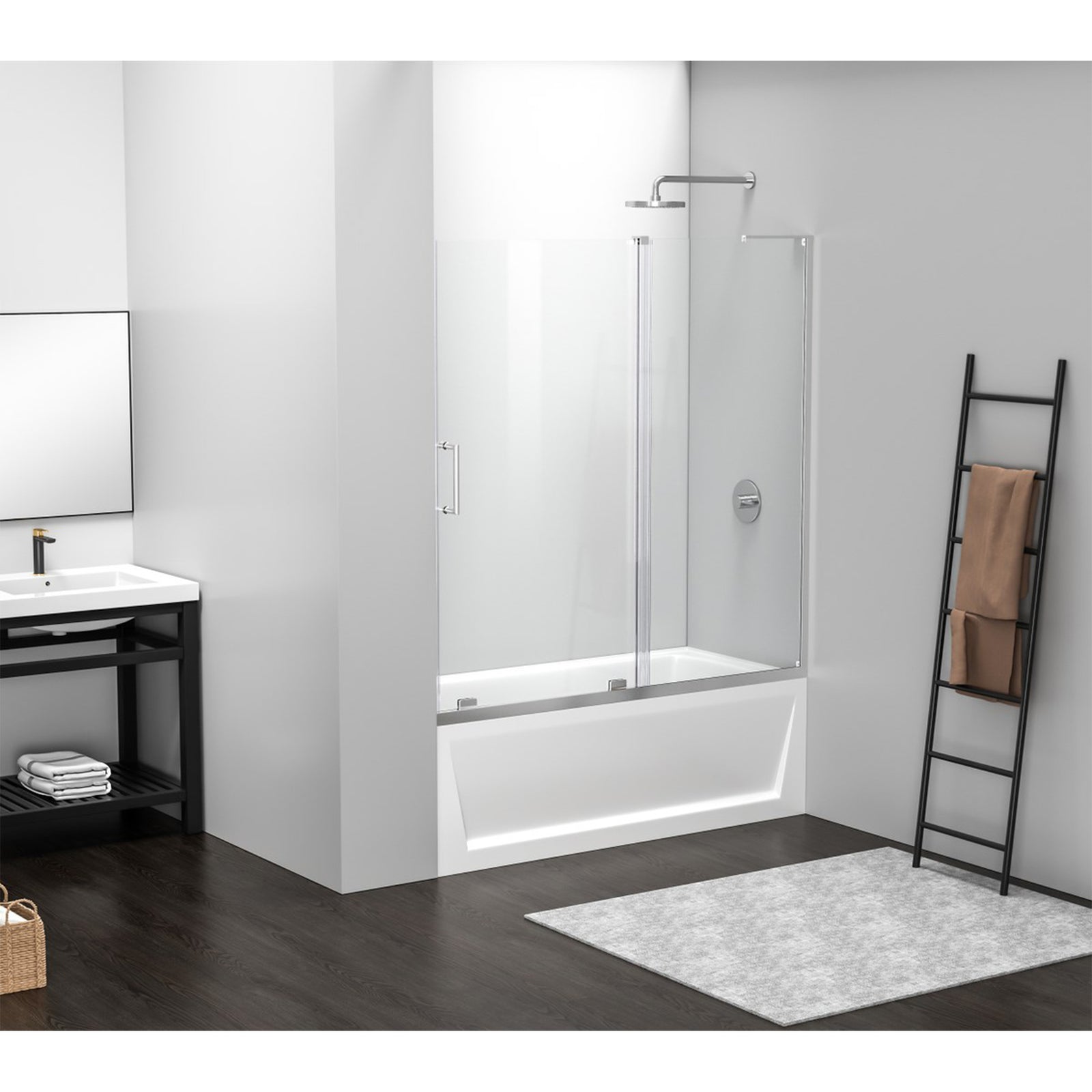 Frameless Tub Door 60 X 60 Polished Chrome - View 2 - Joshua Marshal
