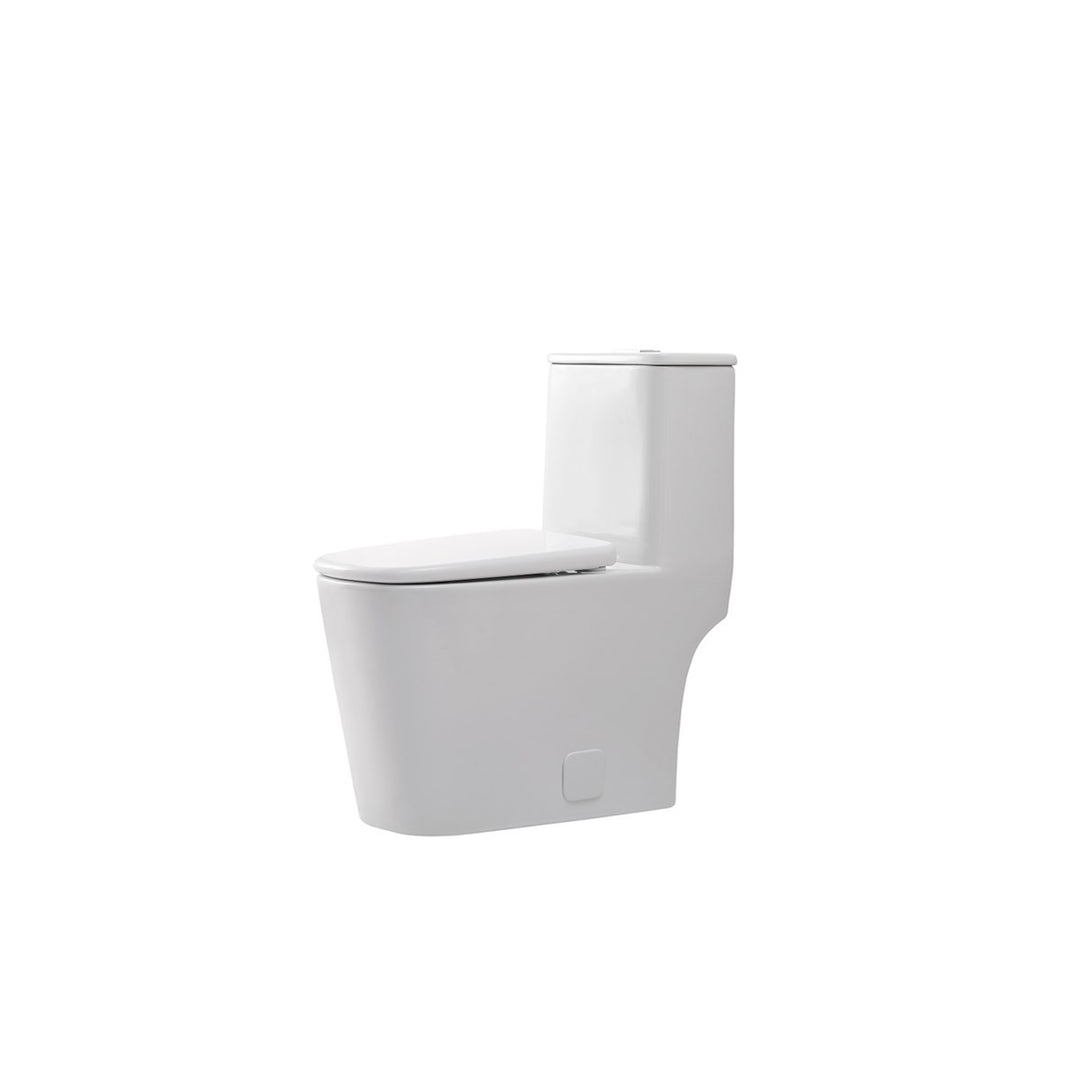 One-Piece Floor Square Toilet 27X14X31 In White - View 4 - Joshua Marshal