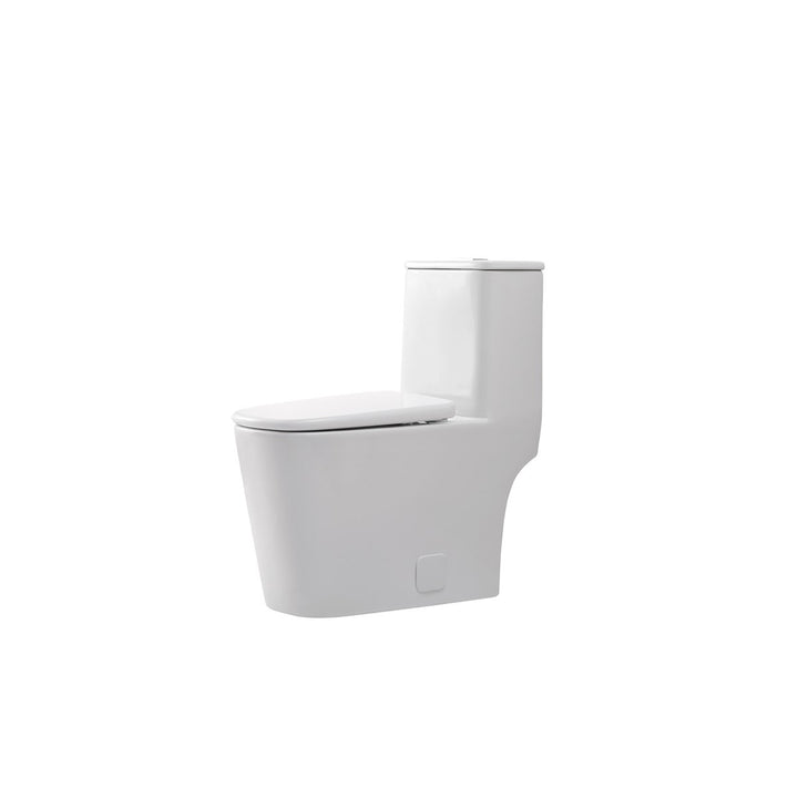 One-Piece Floor Square Toilet 27X14X31 In White - View 4 - Joshua Marshal