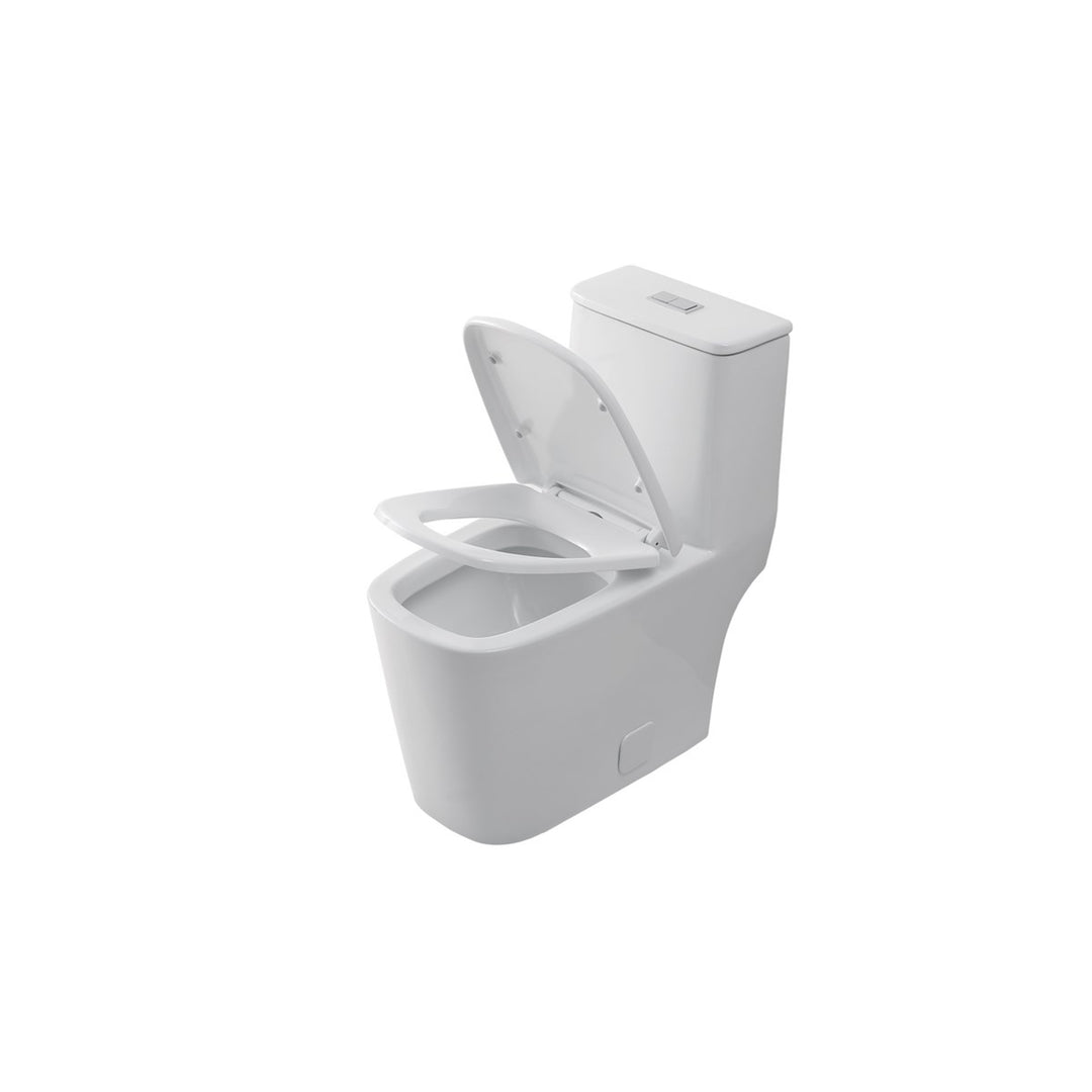 One-Piece Floor Square Toilet 27X14X31 In White - View 5 - Joshua Marshal