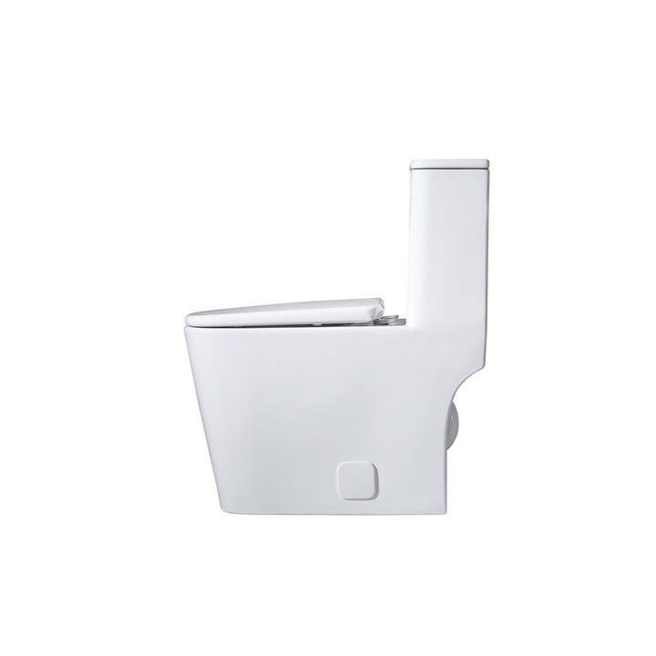 One-Piece Floor Square Toilet 27X14X31 In White - View 6 - Joshua Marshal