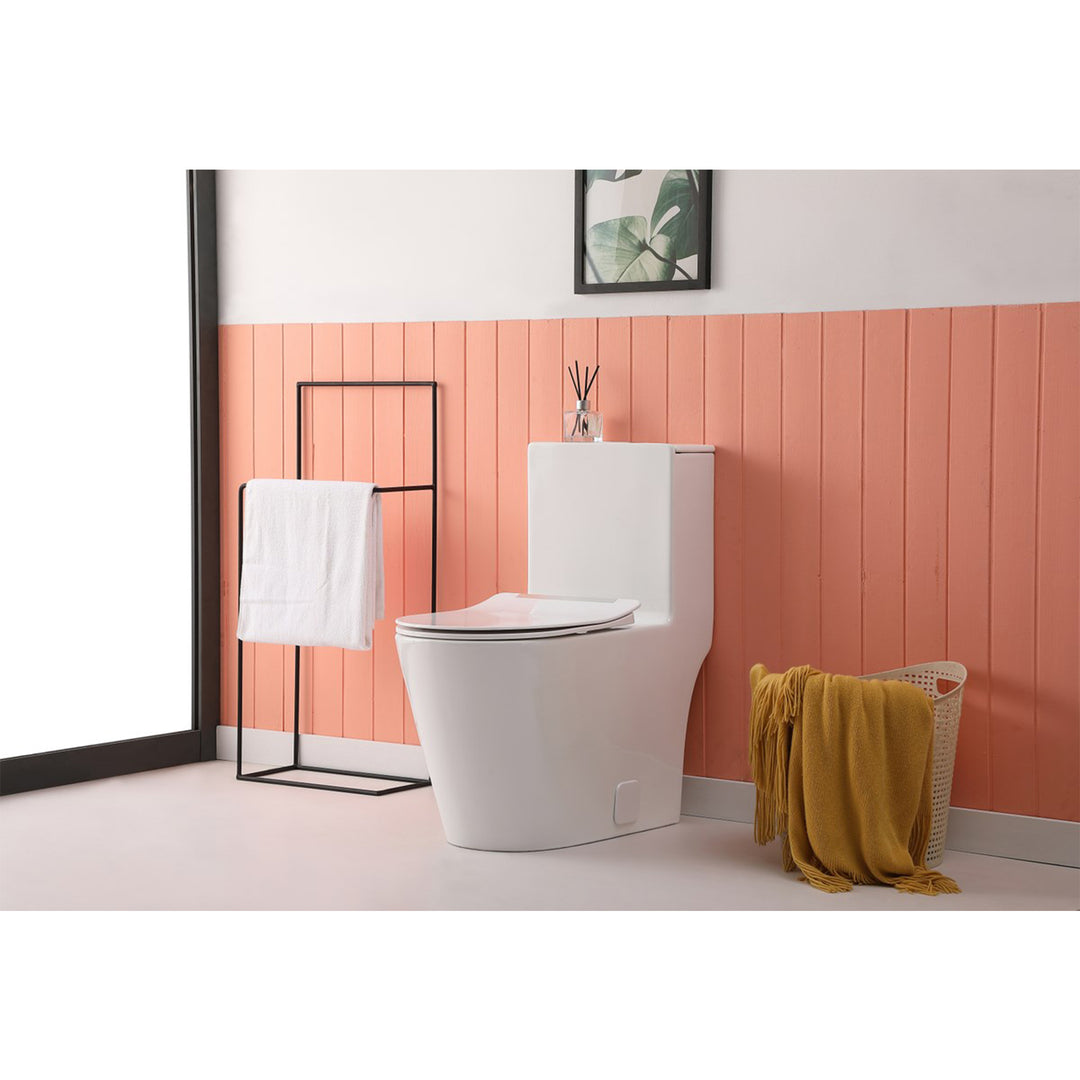 One-Piece Elongated Toilet 28X15X31 In White - View 2 - Joshua Marshal