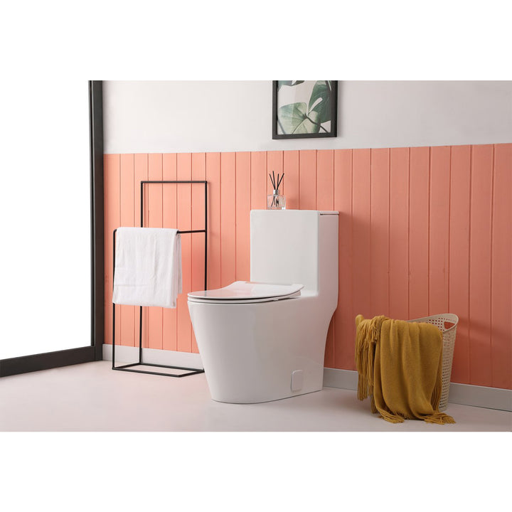 One-Piece Elongated Toilet 28X15X31 In White - View 2 - Joshua Marshal